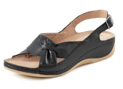 Damenschuhe|Schuhe>Sandale aus teilweise perforiertem Nappaleder