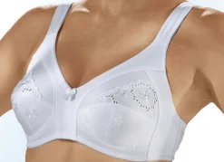 SASSA Wäsche|Damenwäsche>Zweierpack BH mit Lochstickerei in den Obercups 1X PUDER, 1X WEISS