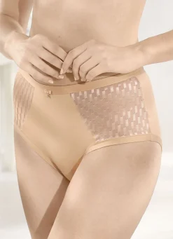 SASSA Damenwäsche|Wäsche>Zweierpack Slips mit jacquarddessinierten Tülleinsätzen PUDER