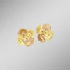 Damen-Goldschmuck>Satinierte Ohrstecker Blüte in Bicolor