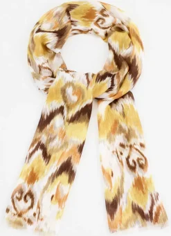 Accessoires>Schal mit Fantasiedessin GELB-BUNT