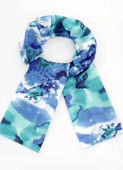 Accessoires>Schal mit floralem Dessin NATURWEISS-BUNT