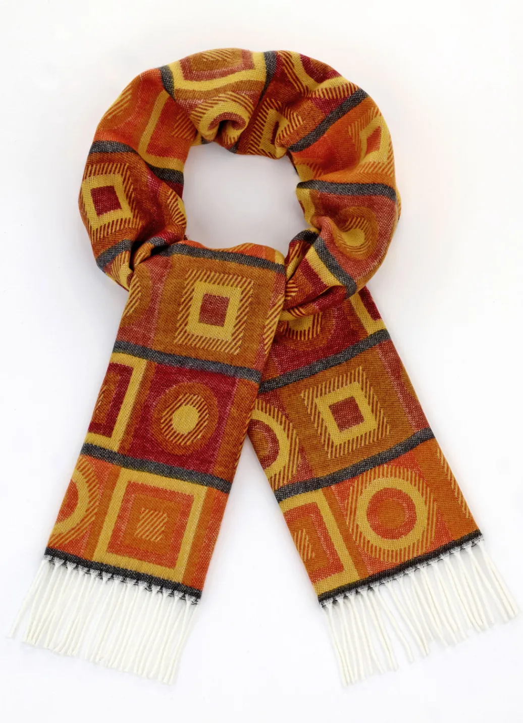 Accessoires>Schal mit geometrischen Formen SAFRAN-ORANGE