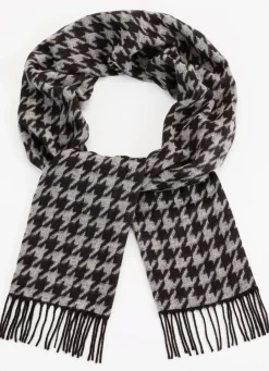 Accessoires>Schal mit Hahnentritt-Dessin GRAU-SCHWARZ