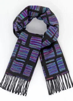 Accessoires>Schal mit interessantem Dessin SCHWARZ-BUNT