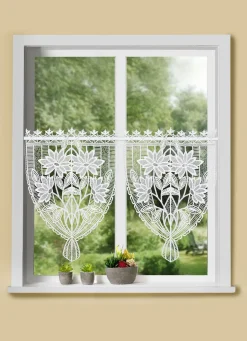 PLAUENER SPITZE Heimtextilien>Scheibenhänger Margerite aus echter WEISS