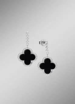 Damen-Edelsteinschmuck>Schicke Kleeblatt-Ohrstecker aus Silber