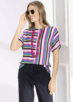 Blusen & Tuniken>Schicke Tunika ROSÈ-MARINE-BUNT