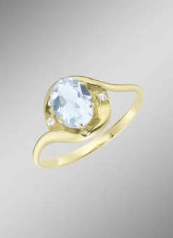 Damen-Edelsteinschmuck>Schicker Damenring mit echt Aquamarin