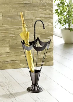 Möbel>Schirmständer aus geschwungenem Eisen ANTIKBRAUN