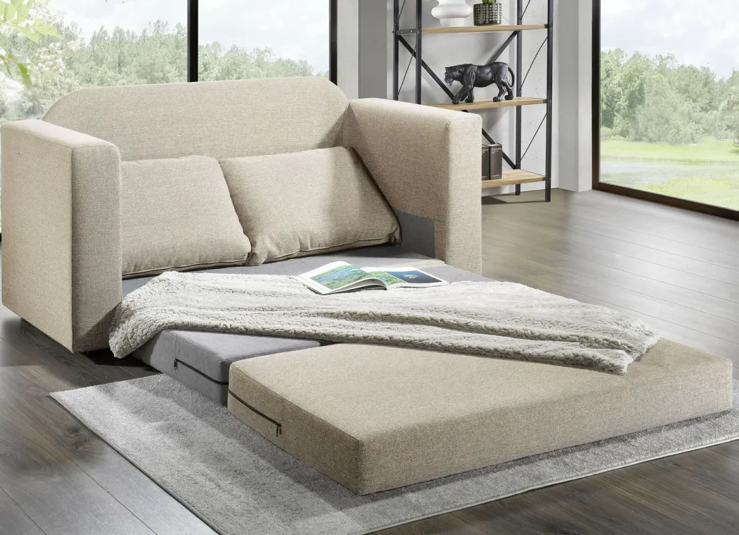 Möbel>Schlafsofa mit 2 großen, weichen Rückenkissen