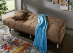 Möbel></noscript>Schlafsofa mit Bettkasten und Dekokissen