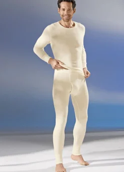 Wäsche|Herrenwäsche>Schlupfjacke, langarm, mit Angora, in ECRU