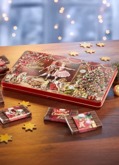 HEIDEL Weihnachtliche Geschenkideen|Weihnachtsleckereien>Schmuckdose Weihnachtsmärchen mit süßer Füllung ROT