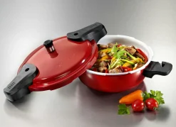 MEDIA SHOP Töpfe & Pfannen>Schnellkochtopf mit hochwertiger Keramikbeschichtung ROT