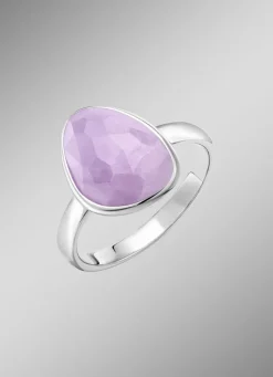 Damen-Edelsteinschmuck>Schöner Damenring mit echt facettiertem Amethyst