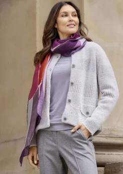 B/ANCA Accessoires>Schöner Schal BEERE-AUBERGINE-ECRU-BUNT