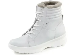 Schuhe|Damenschuhe>Schnür-Bootie aus genarbtem Rind-Nubukleder