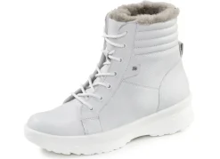 Schuhe|Damenschuhe>Schnür-Bootie aus genarbtem Rind-Nubukleder