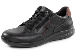 Herrenschuhe|Schuhe>Schnürschuh aus Nappaleder mit Nubukleder-Besätzen SCHWARZ-BORDEAUX