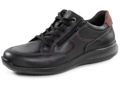 Herrenschuhe|Schuhe>Schnürschuh aus Nappaleder mit Nubukleder-Besätzen SCHWARZ-BORDEAUX