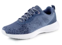 Schuhe|Damenschuhe>Schnür-Sneaker aus effektvoll strukturiertem Textilmaterial JEANSBLAU