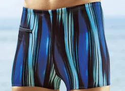 SCHWAB Bade- & Strandmode|Bademode>Badehose in höherer Kastenform mit Reißverschlusstasche ROYALBLAU-SCHWARZ