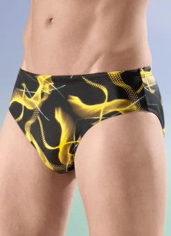 SCHWAB Bade- & Strandmode|Bademode>Badehose in Slipform SCHWARZ-GELB