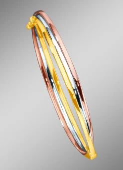 Damen-Goldschmuck>Schwerer Armreif in Tricolor