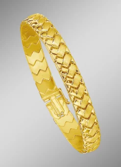 Damen-Goldschmuck>Schweres Armband in Geflecht-Optik mit Kastenschloss