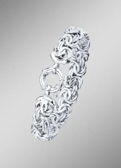 Damen-Goldschmuck>Schweres Königsketten-Armband mit Schmuck-Federring