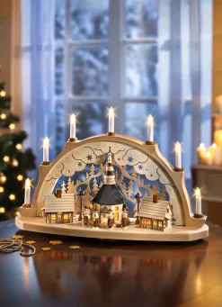 ZEIDLER Aus Dem Erzgebirge>Schwibbogen aus massivem Holz NATUR