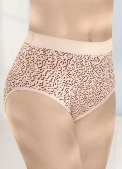 Wäsche|Damenwäsche>Sechserpack Formslips mit verstärkter Bauchpartie 2X BEIGE-BORDEAUX BEDRUCKT, 2X BEIGE, 2X BORDEAUX