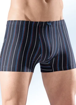 Wäsche|Herrenwäsche>Sechserpack Pants mit Streifendessin 1X SCHWARZ-,1X BORDEAUX-, 1X INDIGO-BUNT, 3X UNI SCHWARZ