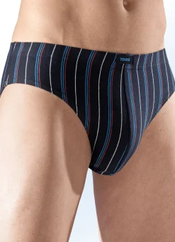 Wäsche|Herrenwäsche>Sechserpack Slips mit Streifendessin 1X SCHWARZ-,1X BORDEAUX-, 1X INDIGO-BUNT, 3X UNI SCHWARZ