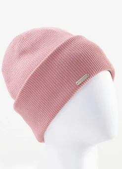 Seeberger Accessoires>, Damen-Mütze, mit Rippstrick-Umschlag ROSA