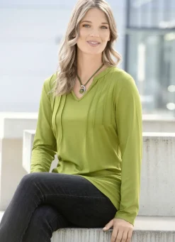 Shirts></noscript>Shirt mit Biesen im Vorderteil KIWIGRÜN