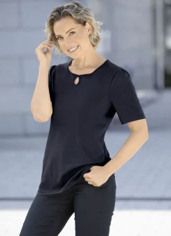 Shirts>Shirt mit dekorativem Halsausschnitt in 3 Farben