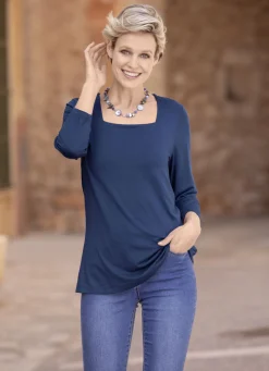 Shirts>Shirt mit flottem Karreè-Ausschnitt in 3 Farben