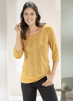 Shirts></noscript>Shirt mit kontrastfarbenen Zierplättchen in 2 Farben