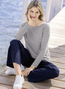 B/ANCA Shirts>Shirt mit Viskose CREME-MARINE