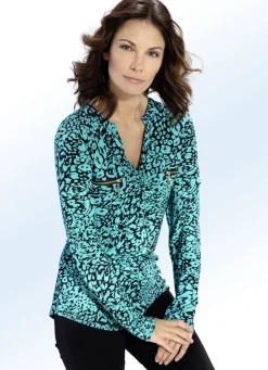 Shirts>Shirt mit V-Schlitz in 4 Farben