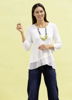 Laura Kent Blusen & Tuniken>Shirt-Tunika mit Stufen-Volants