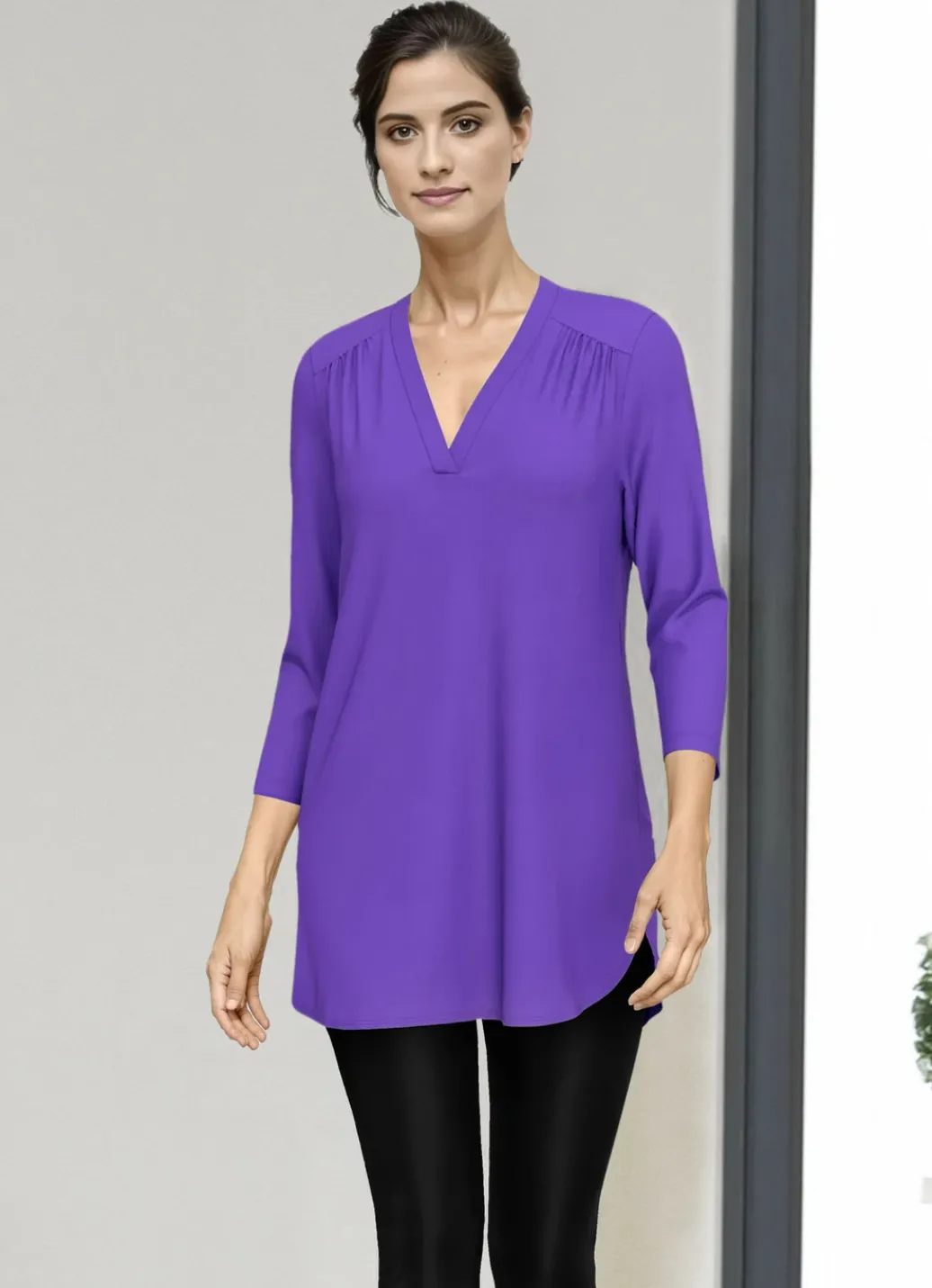 KLAUS MODELLE MADE IN GERMANY Blusen & Tuniken>Shirt-Tunika mit V-Ausschnitt