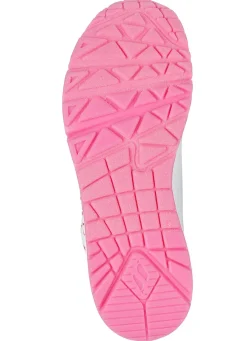 Skechers Schuhe|Damenschuhe></noscript>Schnür-Sneaker mit niedlichen Herzchen bedruckt WEISS-PINK
