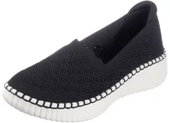 Skechers Schuhe|Damenschuhe>Slipper aus dehnbarem Strick-Material SCHWARZ