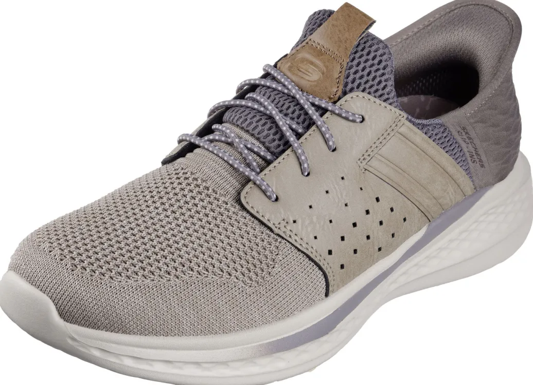 Skechers Schuhe|Herrenschuhe>Slipper mit geformter Slip-Ins Fersenplatte TAUPE-GRAU