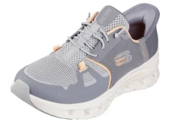 Skechers Schuhe|Damenschuhe>Sneaker mit geformter Slip-Ins Fersenplatte GRAU-ORANGE