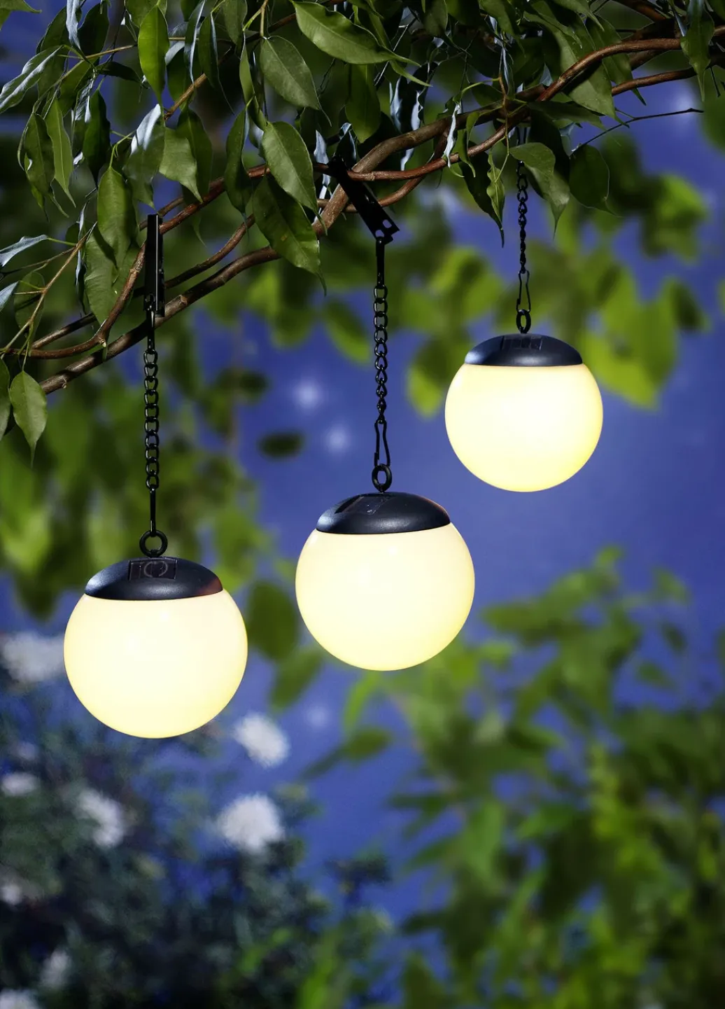 Gartenbeleuchtung>Solar-Kugelleuchten, 3er-Set SCHWARZ