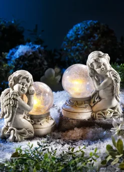 Außendekorationen>Solarleuchte Engel, 2er-Set WEISS